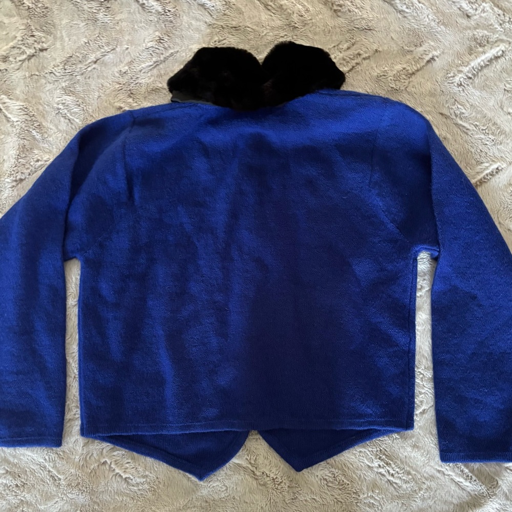 Karen Scott Cardigan with Removable Faux Fur Collar - Picture 5 of 6